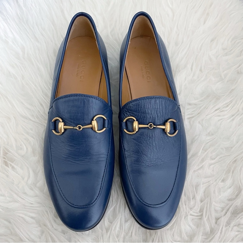 Gucci Jordaan Horsebit Leather Loafer Navy Blue Agata
New size 36